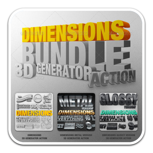 Dimensions-3D Generator Action(PS动作插件3d样式生成器)破解版